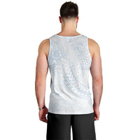 Hawaiian Turtles and Leis Men Tank Top Tribal Kakau Pattern Airy White Blue Cloud Vibe LT03 - Polynesian Pride