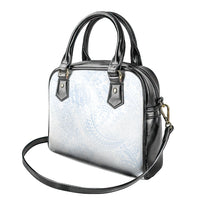 Hawaiian Turtles and Leis Shoulder Handbag Tribal Kakau Pattern Airy White Blue Cloud Vibe LT03 - Polynesian Pride