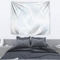 Hawaiian Turtles and Leis Tapestry Tribal Kakau Pattern Airy White Blue Cloud Vibe LT03 - Polynesian Pride