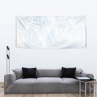 Hawaiian Turtles and Leis Tapestry Tribal Kakau Pattern Airy White Blue Cloud Vibe LT03 - Polynesian Pride