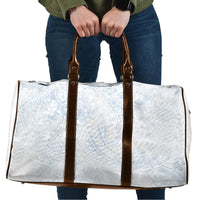 Hawaiian Turtles and Leis Travel Bag Tribal Kakau Pattern Airy White Blue Cloud Vibe LT03 White - Polynesian Pride