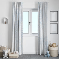 Hawaiian Turtles and Leis Window Curtain Tribal Kakau Pattern Airy White Blue Cloud Vibe LT03 - Polynesian Pride