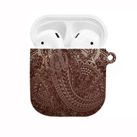 Hawaiian Turtles and Leis AirPods Case Tribal Kakau Pattern Mocha Mousse Color LT03 Mocha Mousse - Polynesian Pride