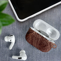 Hawaiian Turtles and Leis AirPods Case Tribal Kakau Pattern Mocha Mousse Color LT03 - Polynesian Pride