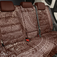 Hawaiian Turtles and Leis Back Car Seat Cover Tribal Kakau Pattern Mocha Mousse Color LT03 - Polynesian Pride