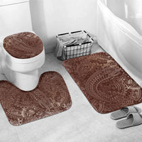 Hawaiian Turtles and Leis Bathroom Set Tribal Kakau Pattern Mocha Mousse Color LT03 Mat Set Only (3 pcs) One Size Mocha Mousse - Polynesian Pride