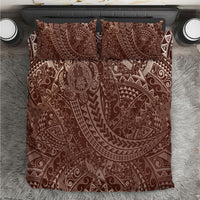 Hawaiian Turtles and Leis Bedding Set Tribal Kakau Pattern Mocha Mousse Color LT03 Mocha Mousse - Polynesian Pride