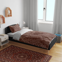 Hawaiian Turtles and Leis Bedding Set Tribal Kakau Pattern Mocha Mousse Color LT03 - Polynesian Pride