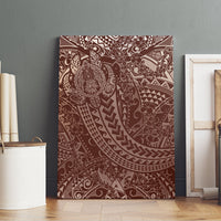 Hawaiian Turtles and Leis Canvas Wall Art Tribal Kakau Pattern Mocha Mousse Color LT03 - Polynesian Pride