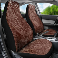 Hawaiian Turtles and Leis Car Seat Cover Tribal Kakau Pattern Mocha Mousse Color LT03 - Polynesian Pride