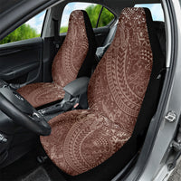 Hawaiian Turtles and Leis Car Seat Cover Tribal Kakau Pattern Mocha Mousse Color LT03 - Polynesian Pride