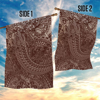 Hawaiian Turtles and Leis Garden Flag Tribal Kakau Pattern Mocha Mousse Color LT03 - Polynesian Pride