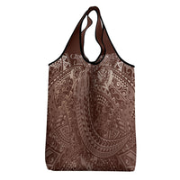 Hawaiian Turtles and Leis Grocery Bag Tribal Kakau Pattern Mocha Mousse Color LT03 - Polynesian Pride
