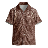 Hawaiian Turtles and Leis Kid Hawaiian Shirt Tribal Kakau Pattern Mocha Mousse Color LT03 - Polynesian Pride
