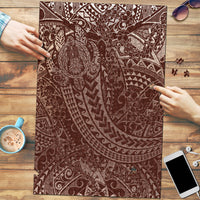 Hawaiian Turtles and Leis Puzzle Tribal Kakau Pattern Mocha Mousse Color LT03 Mocha Mousse - Polynesian Pride