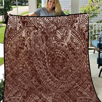 Hawaiian Turtles and Leis Quilt Tribal Kakau Pattern Mocha Mousse Color LT03 Mocha Mousse - Polynesian Pride