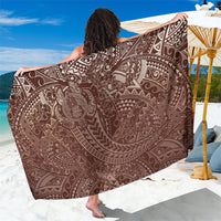 Hawaiian Turtles and Leis Sarong Tribal Kakau Pattern Mocha Mousse Color LT03 One Size 44 x 66 inches Mocha Mousse - Polynesian Pride