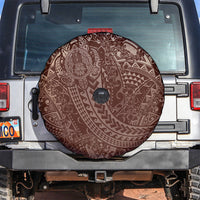 Hawaiian Turtles and Leis Spare Tire Cover Tribal Kakau Pattern Mocha Mousse Color LT03 Mocha Mousse - Polynesian Pride