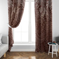Hawaiian Turtles and Leis Window Curtain Tribal Kakau Pattern Mocha Mousse Color LT03 - Polynesian Pride