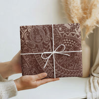 Hawaiian Turtles and Leis Wrapping Paper Tribal Kakau Pattern Mocha Mousse Color LT03 - Polynesian Pride