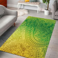 Hawaiian Turtles and Leis Area Rug Tribal Kakau Pattern Fresh Summer Vibe LT03 - Polynesian Pride