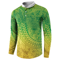 Hawaiian Turtles and Leis Button Sweatshirt Tribal Kakau Pattern Fresh Summer Vibe LT03 - Polynesian Pride