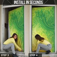 Hawaiian Turtles and Leis Door Cover Tribal Kakau Pattern Fresh Summer Vibe LT03 - Polynesian Pride