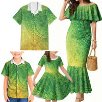 Hawaiian Turtles and Leis Family Matching Mermaid Dress and Hawaiian Shirt Tribal Kakau Pattern Fresh Summer Vibe LT03 - Polynesian Pride