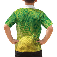 Hawaiian Turtles and Leis Family Matching Short Sleeve Bodycon Dress and Hawaiian Shirt Tribal Kakau Pattern Fresh Summer Vibe LT03 - Polynesian Pride