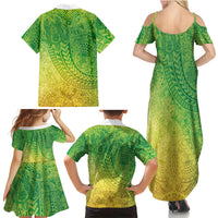 Hawaiian Turtles and Leis Family Matching Summer Maxi Dress and Hawaiian Shirt Tribal Kakau Pattern Fresh Summer Vibe LT03 - Polynesian Pride