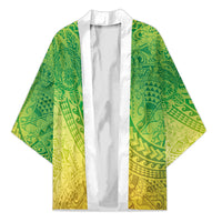 Hawaiian Turtles and Leis Kimono Tribal Kakau Pattern Fresh Summer Vibe LT03 Unisex Green - Polynesian Pride