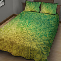 Hawaiian Turtles and Leis Quilt Bed Set Tribal Kakau Pattern Fresh Summer Vibe LT03 - Polynesian Pride