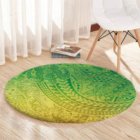 Hawaiian Turtles and Leis Round Carpet Tribal Kakau Pattern Fresh Summer Vibe LT03 - Polynesian Pride