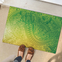 Hawaiian Turtles and Leis Rubber Doormat Tribal Kakau Pattern Fresh Summer Vibe LT03 - Polynesian Pride