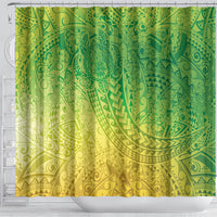 Hawaiian Turtles and Leis Shower Curtain Tribal Kakau Pattern Fresh Summer Vibe LT03 - Polynesian Pride