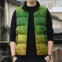 Hawaiian Turtles and Leis Sleeveless Puffer Jacket Tribal Kakau Pattern Fresh Summer Vibe LT03 - Polynesian Pride