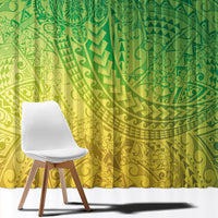 Hawaiian Turtles and Leis Window Curtain Tribal Kakau Pattern Fresh Summer Vibe LT03 - Polynesian Pride