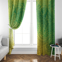 Hawaiian Turtles and Leis Window Curtain Tribal Kakau Pattern Fresh Summer Vibe LT03 - Polynesian Pride
