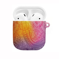 Hawaiian Turtles and Leis AirPods Case Tribal Kakau Pattern Magical Rainbow Sky LT03 Multicolor - Polynesian Pride