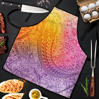 Hawaiian Turtles and Leis Apron Tribal Kakau Pattern Magical Rainbow Sky LT03 Multicolor - Polynesian Pride