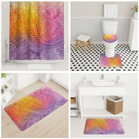 Hawaiian Turtles and Leis Bathroom Set Tribal Kakau Pattern Magical Rainbow Sky LT03 - Polynesian Pride