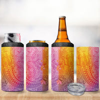 Hawaiian Turtles and Leis 4 in 1 Can Cooler Tumbler Tribal Kakau Pattern Magical Rainbow Sky LT03 - Polynesian Pride