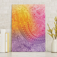 Hawaiian Turtles and Leis Canvas Wall Art Tribal Kakau Pattern Magical Rainbow Sky LT03 Without Frame Multicolor - Polynesian Pride