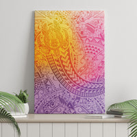 Hawaiian Turtles and Leis Canvas Wall Art Tribal Kakau Pattern Magical Rainbow Sky LT03 - Polynesian Pride