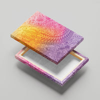 Hawaiian Turtles and Leis Canvas Wall Art Tribal Kakau Pattern Magical Rainbow Sky LT03 - Polynesian Pride