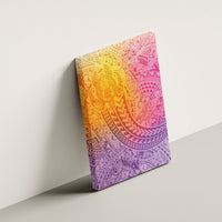 Hawaiian Turtles and Leis Canvas Wall Art Tribal Kakau Pattern Magical Rainbow Sky LT03 - Polynesian Pride