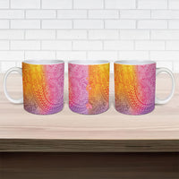 Hawaiian Turtles and Leis Ceramic Mug Tribal Kakau Pattern Magical Rainbow Sky LT03 - Polynesian Pride