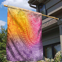 Hawaiian Turtles and Leis Garden Flag Tribal Kakau Pattern Magical Rainbow Sky LT03 - Polynesian Pride