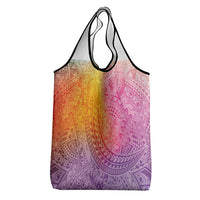 Hawaiian Turtles and Leis Grocery Bag Tribal Kakau Pattern Magical Rainbow Sky LT03 - Polynesian Pride