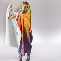 Hawaiian Turtles and Leis Hooded Blanket Tribal Kakau Pattern Magical Rainbow Sky LT03 - Polynesian Pride